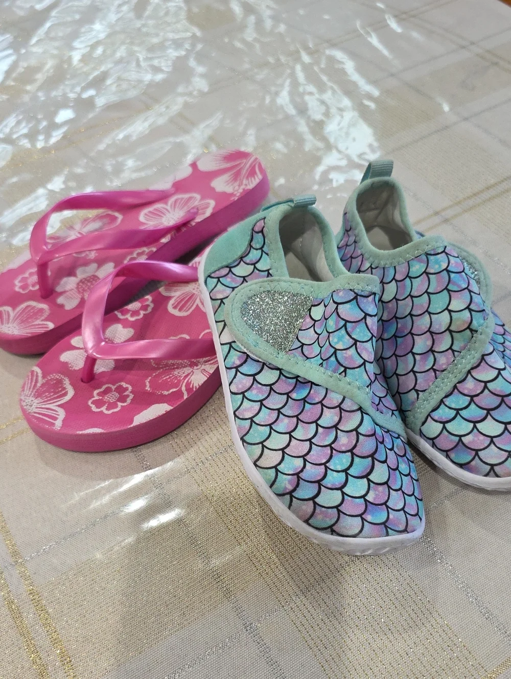 Kids Mermaid-Scale Water Shoes - Teal/Purple/Pink